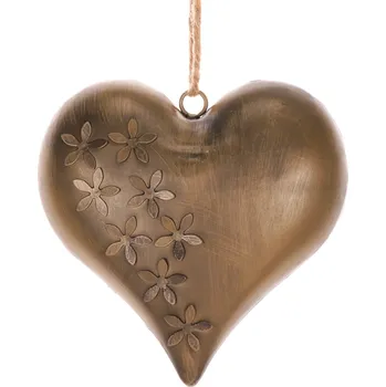 Vánoční ozdoba Autronic Srdce kovové, barva mědi UM0868-M COP