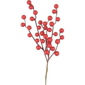 umělá květina Větvička červených bobulek 30 cm