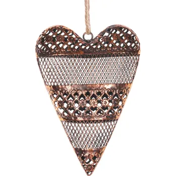 Vánoční ozdoba Autronic Srdce kovové, barva mědi UM0867-S COP