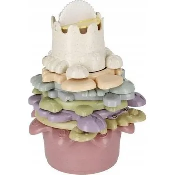 Hračka pro nejmenší VĚŽ PYRAMIDA SKLÁDACÍ PASTELOVÉ KELÍMKY DO KOUPELE