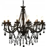 Lustr s korálky, černý, 12 žárovek E14