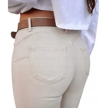 Dámské spodní prádlo Dámské džíny M.Sara béžové ecru úzké nohavice push-up velikost XS