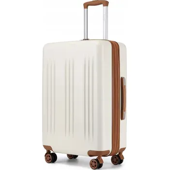 Kono elegantní kufr ABS a PC s pruhy - 61L - béžovo-hnědý