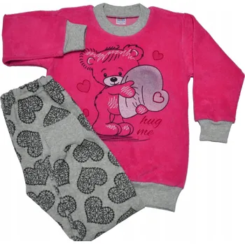 Dámské pyžamo Froté pyžamo, růžové tmavé/melanž, medvídek, velikost 140 SUTEX