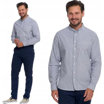 Pánská košile Moraj pánská košile ležérní, klasická košile pro muže s proužky, dlouhý rukáv, regular střih, bavlna, velikost XL