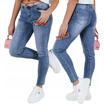 Dámské džíny Dámské džíny skinny se středním pasem modré UY2382 - S