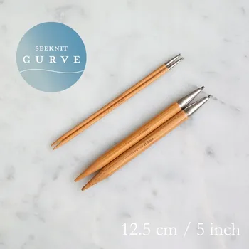 Nástroj na niť a příze Vyměnitelné jehlice Seeknit Curve 12,5 cm - bambusové - 5,0 mm
