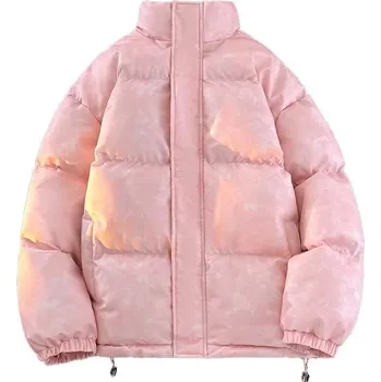 Best Fashion Pánská zateplená bunda s moderním vzorem Barva: Růžová, Velikost: 4XL