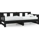 Dvojlůžková dřevěná postel VidaXL 90x190 cm černá