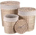 Koš proutěný - prádelní, kulatý s víkem, cena za sadu 3 ks (cs)