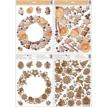 Okenní dekorace Okenní fólie perníčky, 30 x 42 cm