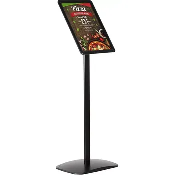 Kancelářský nábytek Stojan na noze - Decor Menuboard A4 - Oblý roh - Černý