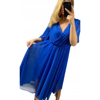 Dámské šaty V0006 ELEGANTNÍ DLOUHÁ ŠATY NOVÁ KOLEKCE CHABROVÁ SÍŤKA vel. 48 (4XL)