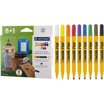 Značkovače DECORPEN na kov,sklo,plast,keramiku,kámen 8+1 ks CENTROPEN