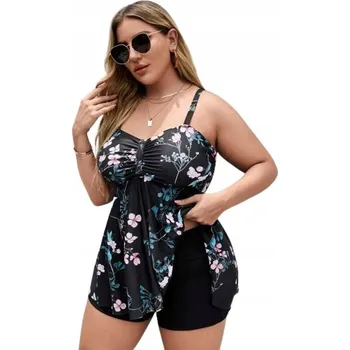 Dámské plavky PLAVKY ŠATY DVOUDÍLNÉ KRAŤASY 3XL