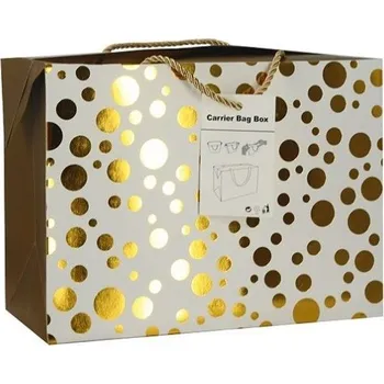 Dárková taška Dárková taška uzavíratelná 23x16x11 cm se zlatými kolečky