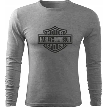 Pánské tričko Tričko s dlouhým rukávem D489 HARLEY DAVIDSON MOTOR šedé pánské vel XL
