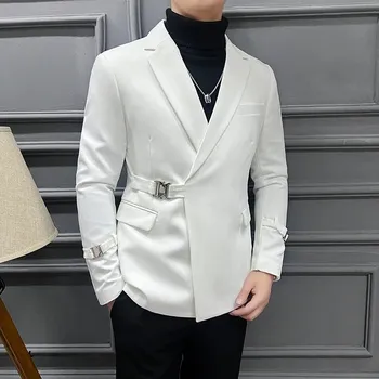 Best Fashion Pánské elegantní sako pro formální události Barva: Bílá, Velikost: XL