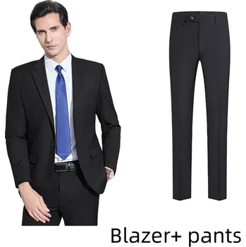 Pánský oblek Best Fashion Pánský oblek pro formální a pracovní příležitosti Barva: Černá, Velikost: 8XL