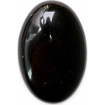 Masážní kámen Obsidián černý masážní hmatka velký ovál cca 6 cm