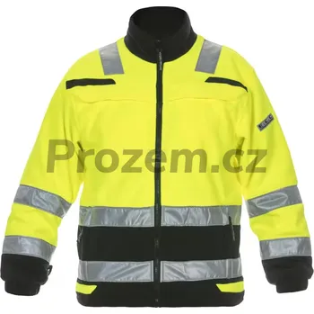 Fleecová reflexní bunda Torgau, žlutá/černá, vel. 4XL, ISO 20471 3