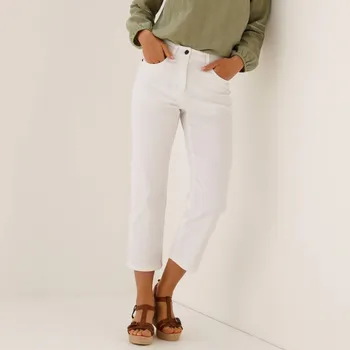 Dámská móda Rovné 7/8 jednobarevné kalhoty bílá 40