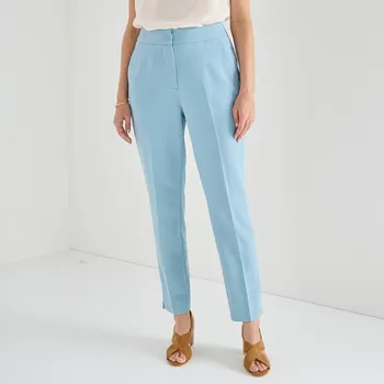 Dámská obuv Jednobarevné cigaretové kalhoty ke kotníkům modrošedá 42