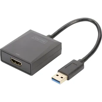 Audio kabel Digitus DA-70841 USB 3.0 / HDMI adaptér [1x USB 3.0 zástrčka A - 1x HDMI zásuvka] černá stíněný 15.00 cm