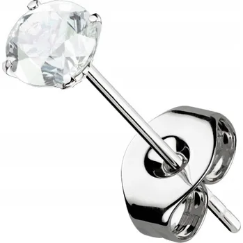 Piercing Titanový piercing do ucha s kuličkou 0,8/4 bílý