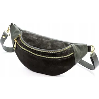 Kabelka Vera Pelle kabelka z pravé semišové kůže šedá