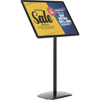 Kancelářský nábytek Stojan na noze - Decor Menuboard A2 - Oblý roh - Černý