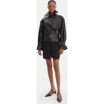 Pánská casual bunda HUGO Kožená bunda Lanitte 50560068 Černá Relaxed Fit XL