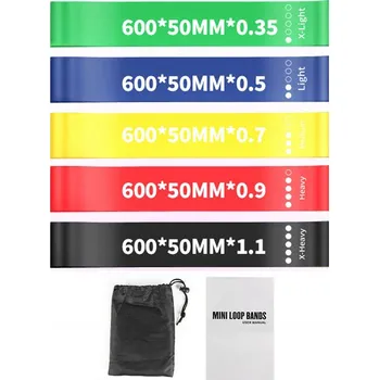 Sada pásků / gum pro cvičení - Fitness Odporové gumy - 5Ks