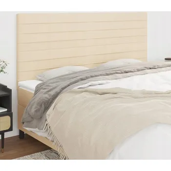 Ložnice Opěrky hlavy do postele, 4 ks, krémové, 90x5x78/88 cm, látka