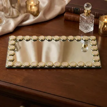 Plastový dekorativní podnos MONDEX ELIA BEige 32 x 16 cm