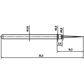 PTR Hartmann 2021-BST-1.5N-NI-0.8 přesný testovací hrot