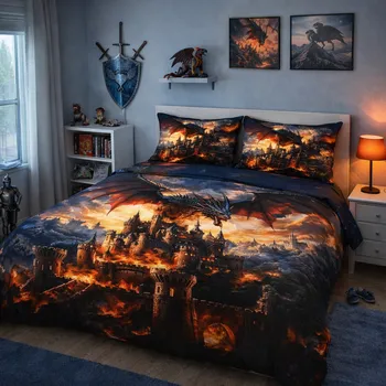 Povlečení 2-dílné ložní povlečení - Ohnivý drak