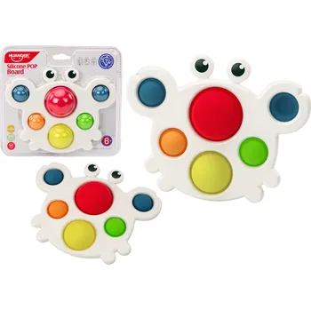 Hračka pro nejmenší Mamido Silikonová deska barevný krab Pop It vzdělávací senzorická