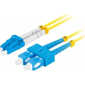 Síťový kabel LANBERG optický patch cord SM SC/UPC-LC/UPC duplex 5m LSZH G657A1 průměr 3mm, barva žlutá
