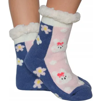 Dámské ponožky PONOŽKY TEPLÉ protiskluzové DĚTSKÉ ZIMNÍ 32-35