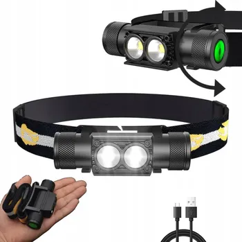 Čelovka ČELOVKA 1800LM LED 2XLED AKU 18650 KEMPING RYBAŘENÍ TURISTIKA