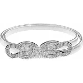 Opasek PÁSEK ELASTICKÝ DÁMSKÝ PRUŽINOVÝ PLECH KOVOVÝ STŘÍBRNÝ OZDOBNÝ