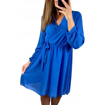 Dámské šaty V954 ELEGANTNÍ PERLOVÉ ŠATY CHŘIPOVĚ MODRÉ, vel. 46 (3XL)