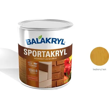 barva a nátěr na dřevo BALAKRYL SPORTAKRYL akrylátový bezbarvý lak na dřevo interiér 2.5 kg Lesklý