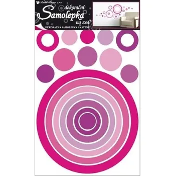 Samolepící dekorace Samolepka na zeď kruh růžový 60x42cm