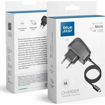 BLUE STAR LITE síťová nabíječka 1A 5W s Micro USB kabelem TFK-TC-1095B