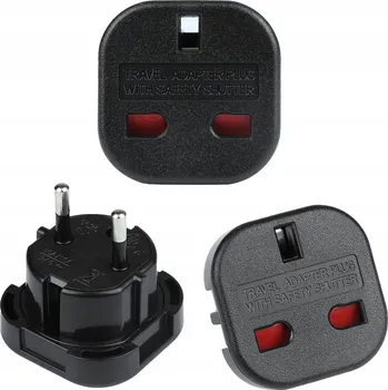 Adaptér Interlook EU - UK 125V/250V 10A/16A černý