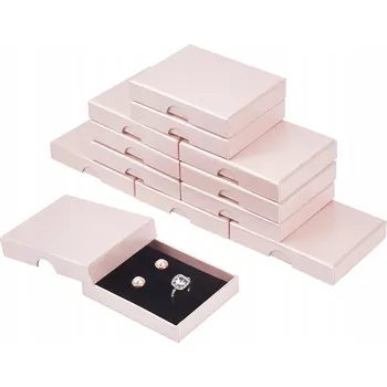 Dárková krabička Dárková Krabička na šperky s pěnovou výplní, mlhavě růžová, 9x7x1.6cm, 12 Ks