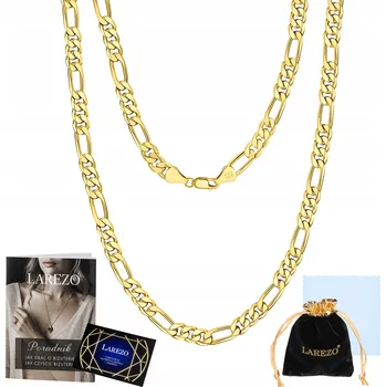 Řetízek ZLATÝ ŘETÍZEK PÁNSKÝ FIGARO 50 cm PLNÝ KOVANÝ SILNÝ ITALSKÝ 2 mm STŘÍBRO 925