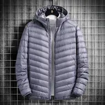 Best Fashion Pánská skladná péřová bunda pro chladné dny Barva: Šedá, Velikost: XL